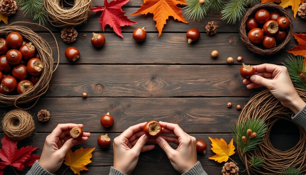 entdecken sie kreative bastelideen mit kastanien für herbstliche dekorationen. perfekt, um ihr zuhause herbstlich und gemütlich zu gestalten.