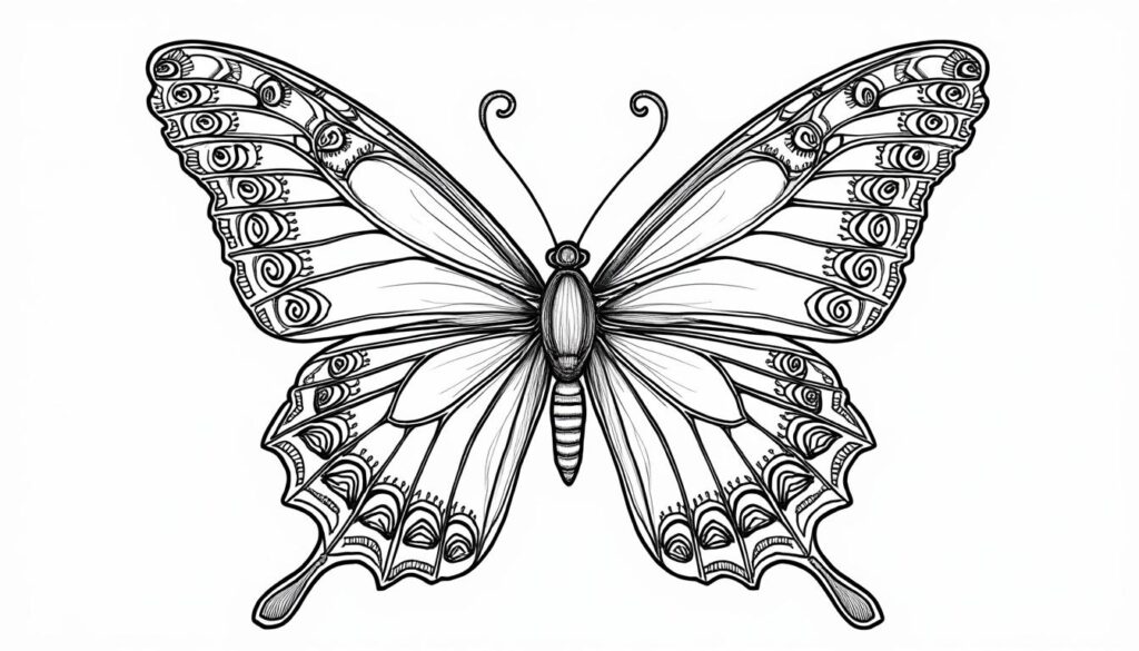 entdecken sie unser ausmalbild schmetterling, perfekt zum entspannen und kreativ sein. ideal für groß und klein, um stress abzubauen und die fantasie zu fördern.